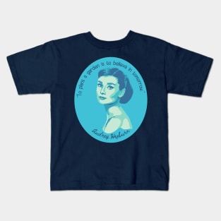 Audrey Hepburn Portrait and Quote Kids T-Shirt